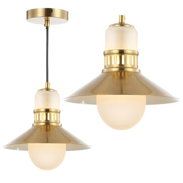Colin Adjustable Iron/Glass Retro Hurricane LED Pendant - JONATHAN Y